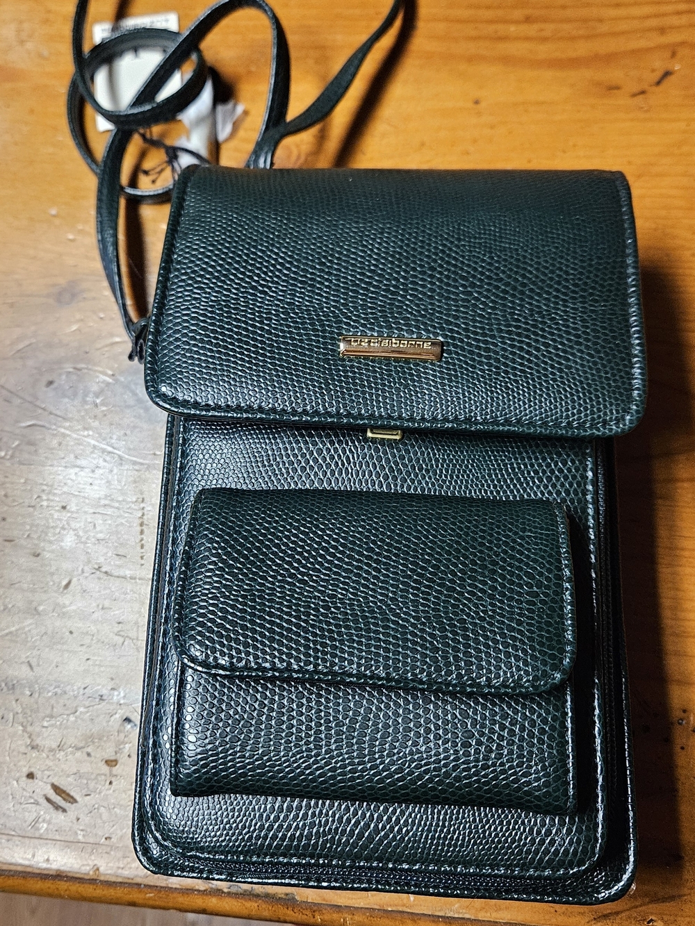 Liz Claiborne Dark Green Crossbody Phone Bag